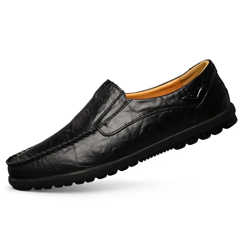 New Genuine Leather Men Casual Shoes Luxury Brand Mens Loafers Moccasins Breathable Slip on Black Driving Shoes Big Size 47 thumbnail 5