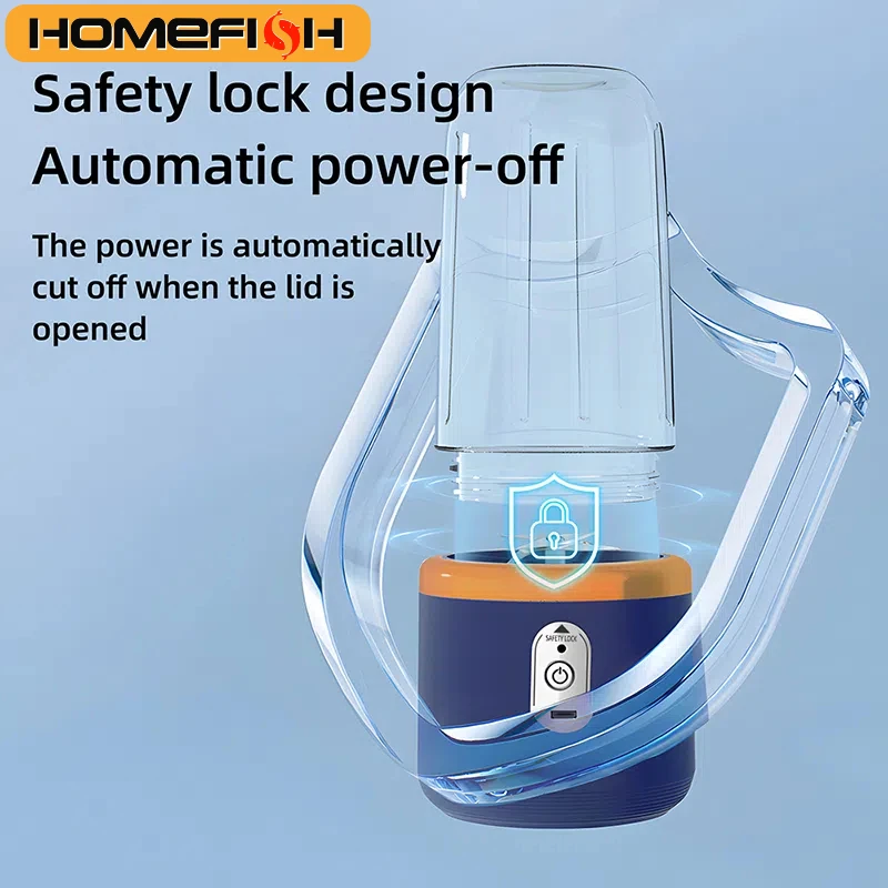 HOMEFISH Double Cup Multifunction Usb Fruit Mixers Juicers Portable Electric Juicer Blender Fruit Juicer Cup Food Milkshake thumbnail 2