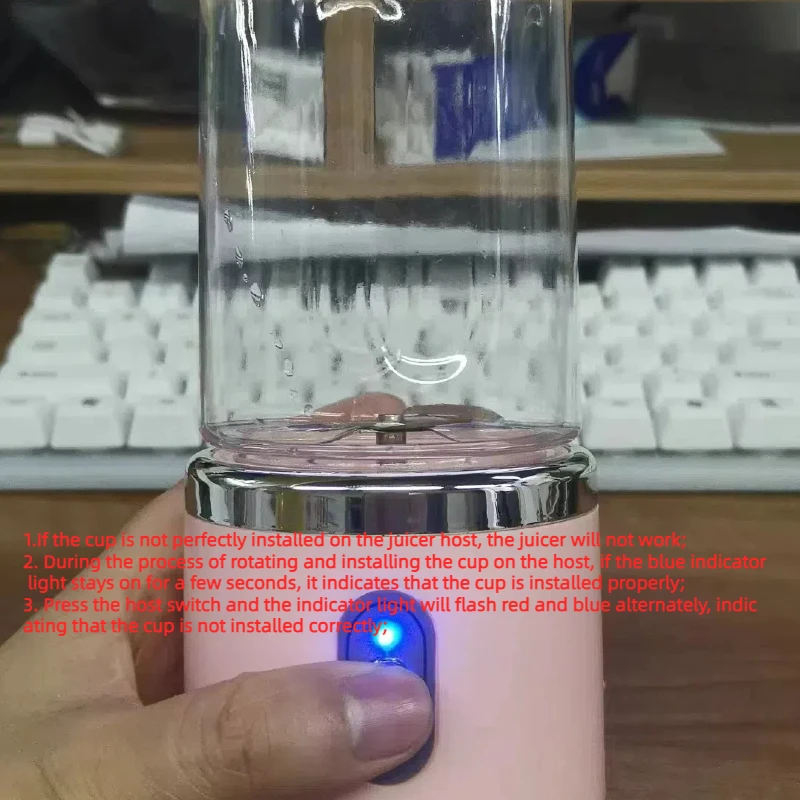 HOMEFISH Double Cup Multifunction Usb Fruit Mixers Juicers Portable Electric Juicer Blender Fruit Juicer Cup Food Milkshake thumbnail 6