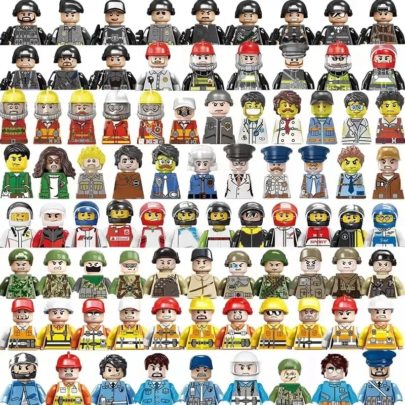 5000 styles Random Norepeat City Figures Movie Characters Worker Police Soldier Ninja Superheros Building Block Bricks Toy thumbnail 2