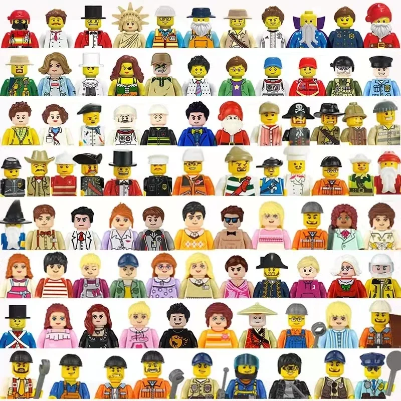 5000 styles Random Norepeat City Figures Movie Characters Worker Police Soldier Ninja Superheros Building Block Bricks Toy thumbnail 4