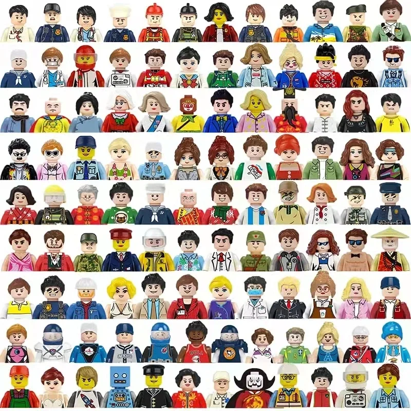 5000 styles Random Norepeat City Figures Movie Characters Worker Police Soldier Ninja Superheros Building Block Bricks Toy thumbnail 3