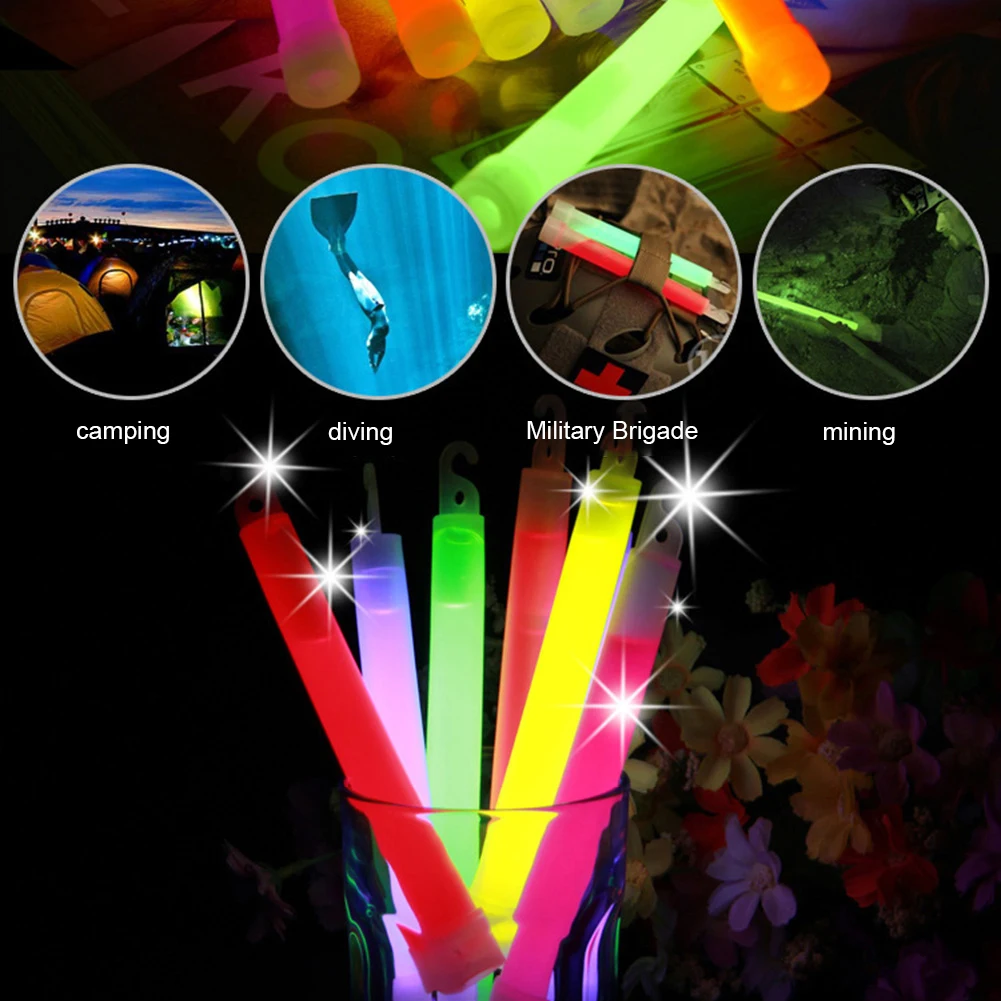 1/5/10PCS Fluorescence Glow Stick Military Glow Light Sticks with Hook Outdoor Emergency Glow In The Dark Party Light Sticks thumbnail 6