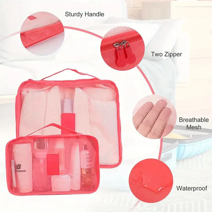 6pcs Travel Organizer Storage Bags Portable Travel Suitcases Organizer Travel Bag For Women Luggage Organizer Clothes Shoes Bag thumbnail 6
