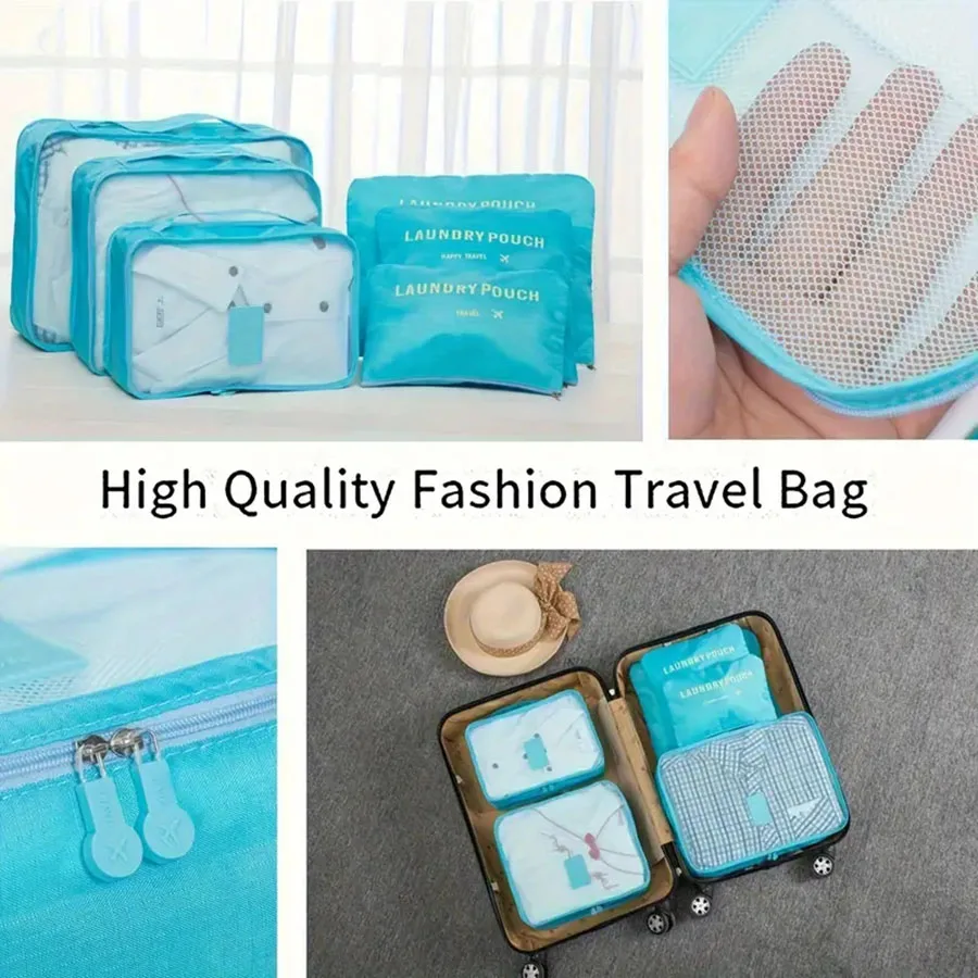 6pcs Travel Organizer Storage Bags Portable Travel Suitcases Organizer Travel Bag For Women Luggage Organizer Clothes Shoes Bag thumbnail 4