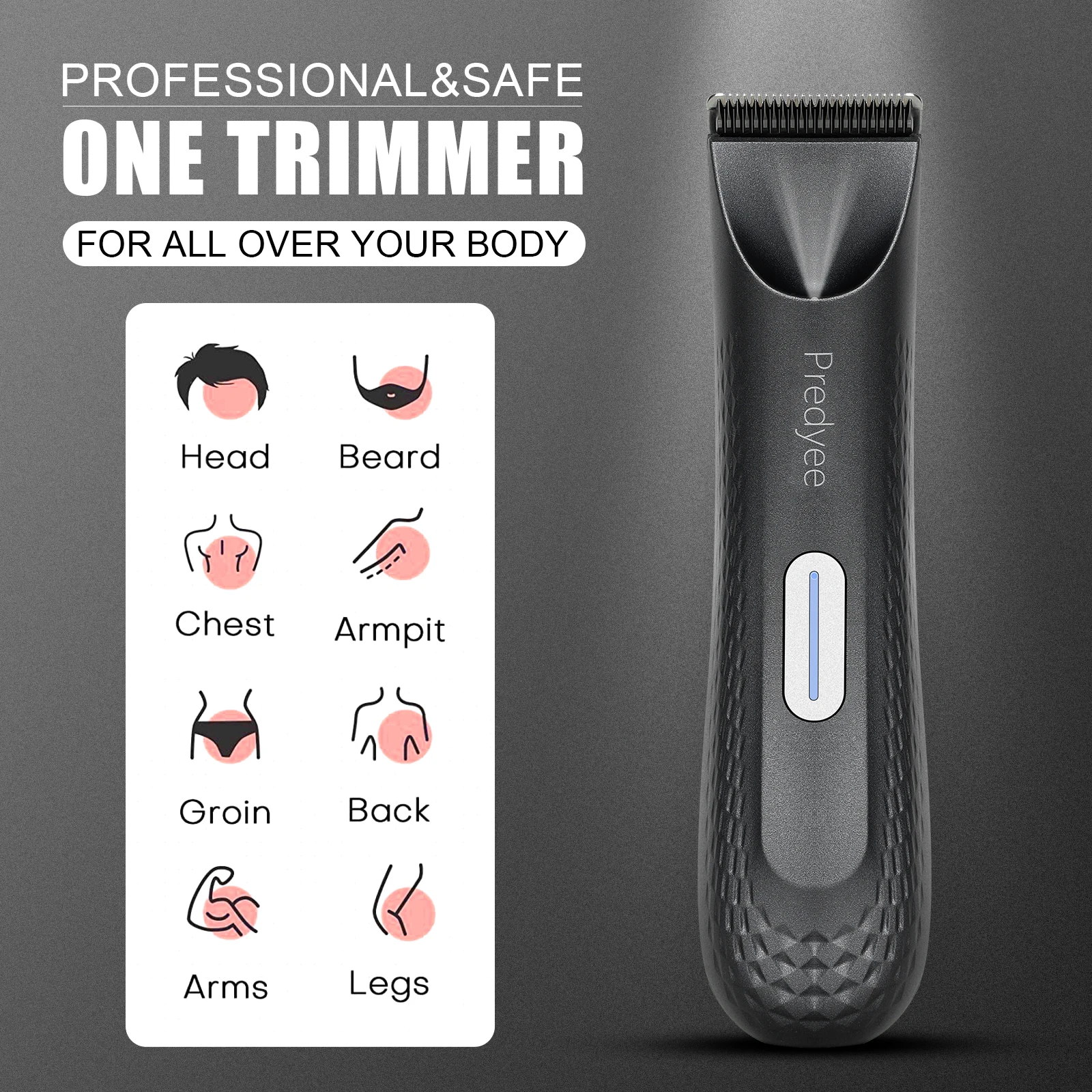 Electric Trimmer for Men's Groin Hair: Versatile Body Groomer and Waterproof Pubic Hair Trimmer with Replaceable Ceramic Blade thumbnail 5