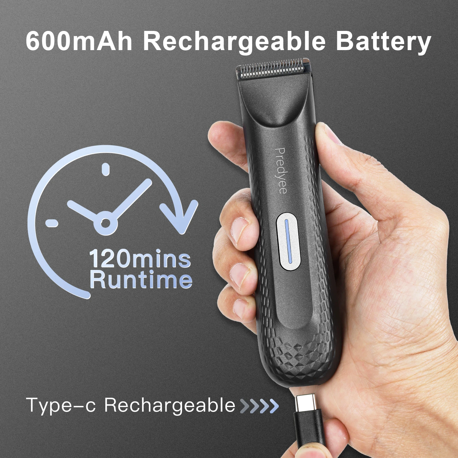 Electric Trimmer for Men's Groin Hair: Versatile Body Groomer and Waterproof Pubic Hair Trimmer with Replaceable Ceramic Blade thumbnail 4