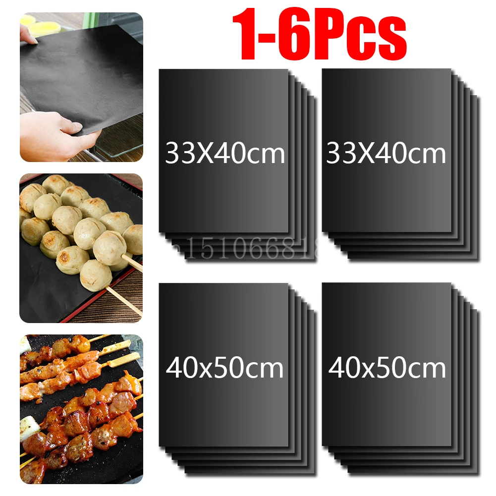 Non-stick BBQ Grill Mat Reusable Heat Resistant Oven Liner Baking Mat for Home Outdoor Picnic Barbecue Grill Kitchen Accessories