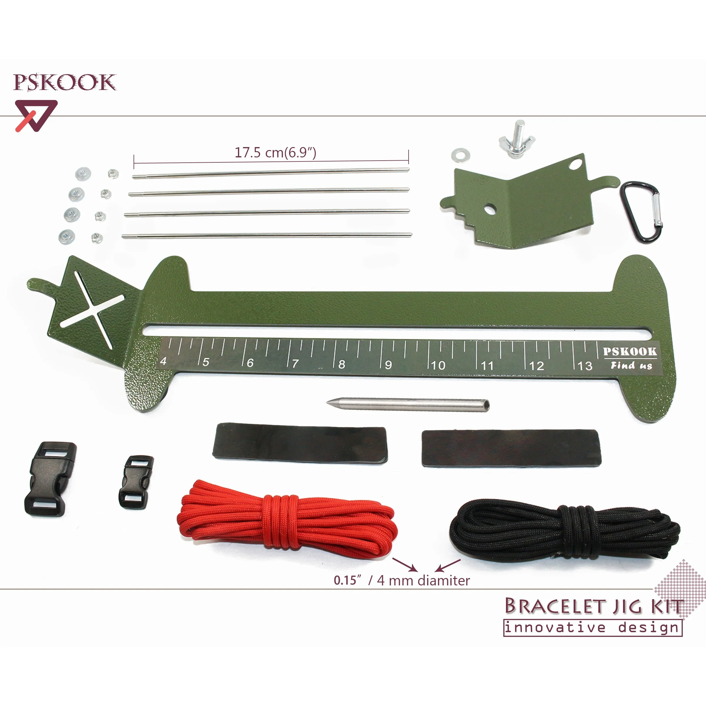 PSKOOK Paracord Bracelet Jig Kit Paracord Tool Kit Adjustable Length Weaving DIY Craft Maker Tool thumbnail 6