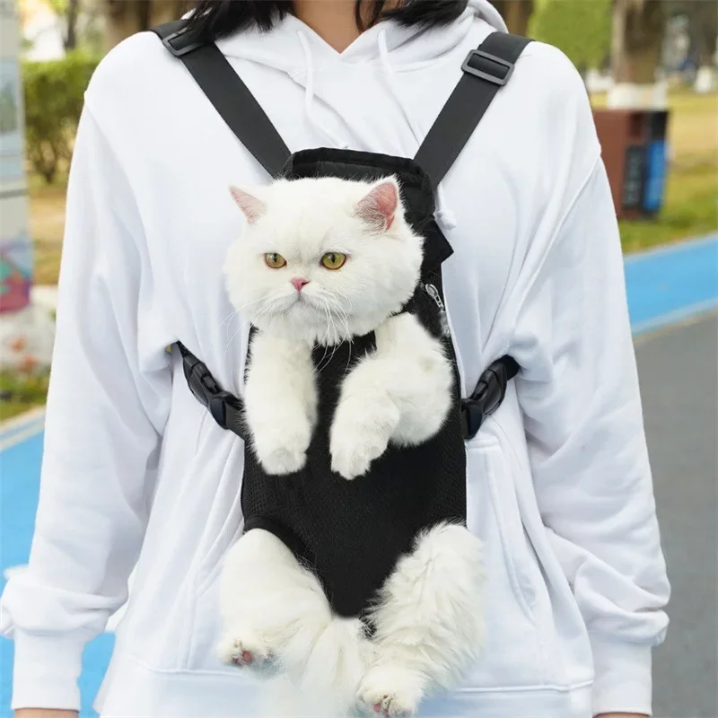 Adjustable Cat Carrier Bag Pet Double Shoulder Backpack Portable Bag Outdoor Travel Camping Hiking Cat Bag Dog Bag thumbnail 5
