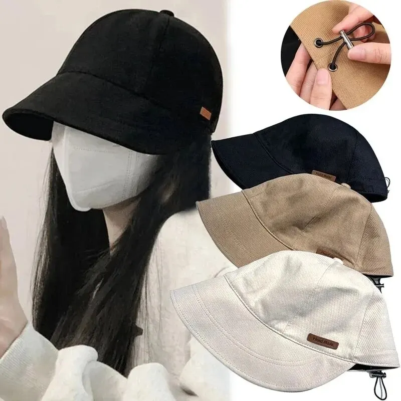 Women's Foldable Sunhat Summer Outdoor Beach Fisherman Hat Sunscreen UV Protection Cap Adjustable Cotton Wide Brim Bucket Caps thumbnail 2