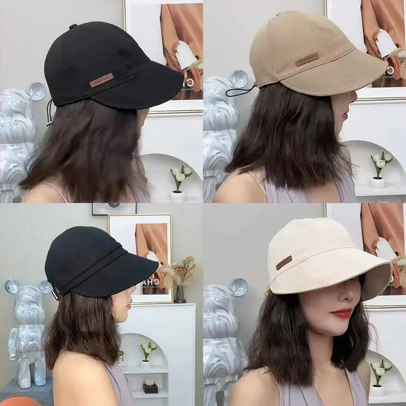 Women's Foldable Sunhat Summer Outdoor Beach Fisherman Hat Sunscreen UV Protection Cap Adjustable Cotton Wide Brim Bucket Caps thumbnail 6