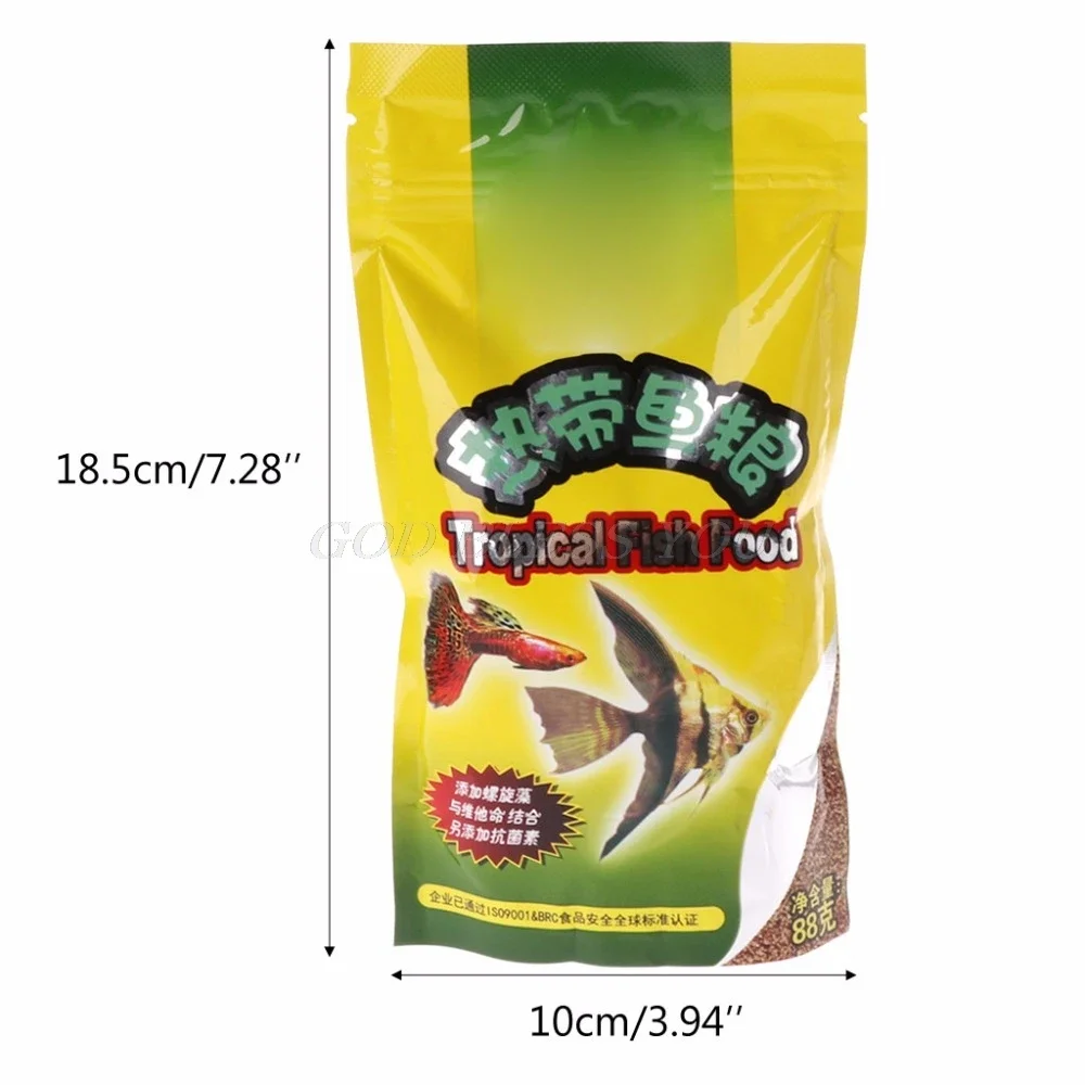 Aquarium Tank Tropical Fish Food Small Fish Feed Grain 88g Delicious Food Especially for Guppy Lantern Fish 1 Bag thumbnail 6
