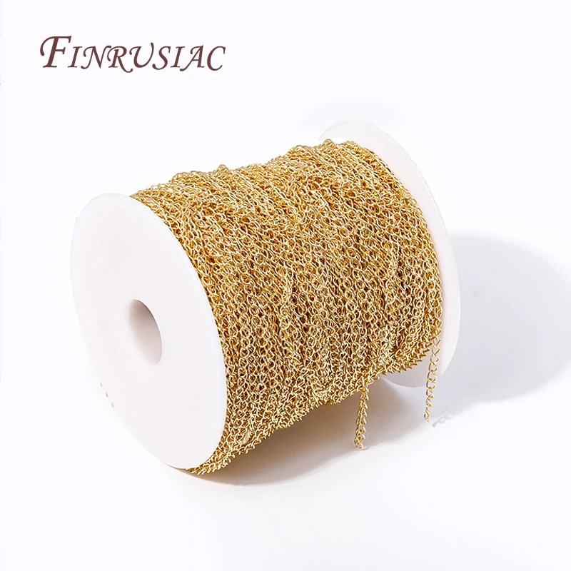 14K Gold Plated Spool Chains For DIY Handmade Jewellery Making Supplies Multi Styles Metal Bulk Chains Wholesale High Quality thumbnail 4