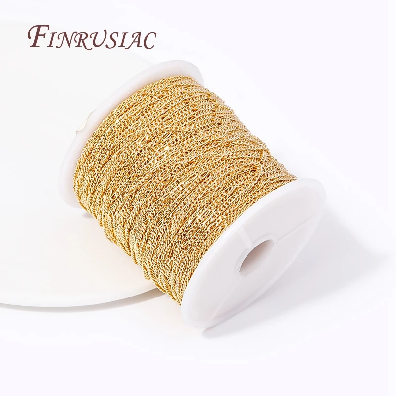 14K Gold Plated Spool Chains For DIY Handmade Jewellery Making Supplies Multi Styles Metal Bulk Chains Wholesale High Quality thumbnail 6