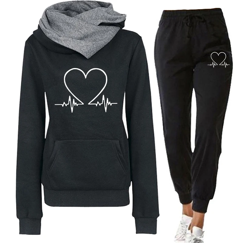 Woman Tracksuit Two Piece Set Winter Warm Hoodies+Pants Pullovers Sweatshirts Female Jogging Woman Clothing Sports Suit Outfits thumbnail 3