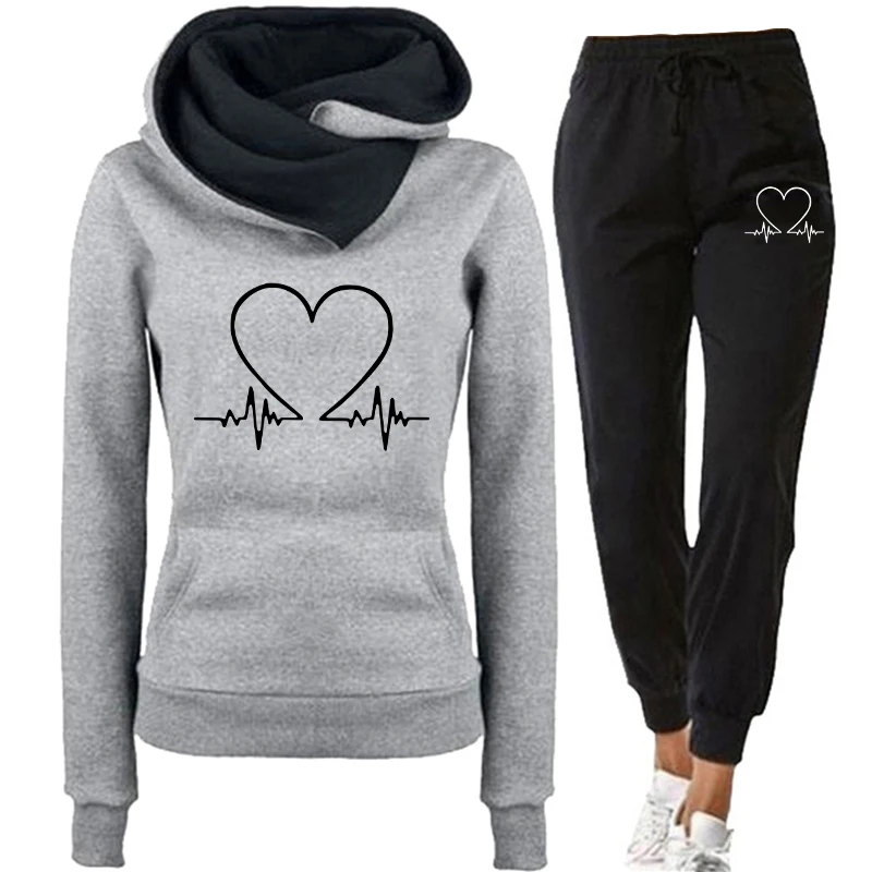 Woman Tracksuit Two Piece Set Winter Warm Hoodies+Pants Pullovers Sweatshirts Female Jogging Woman Clothing Sports Suit Outfits thumbnail 4