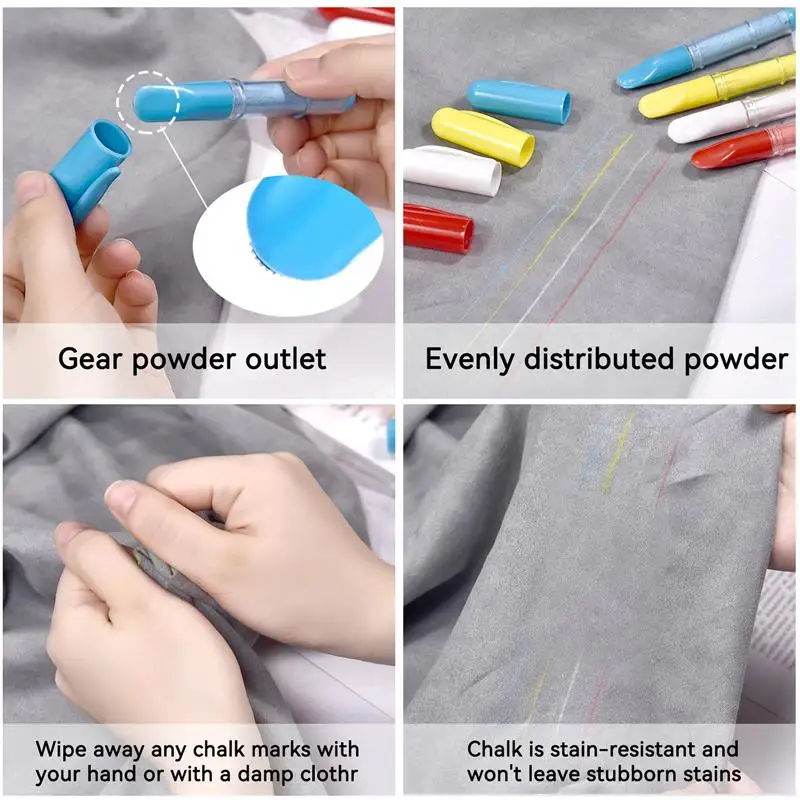 Fabric Chalk Erasable Pencils For Tailor Marking Clothing Patterns Patchwork Crafting Needlework Cut-Free Sewing Accessories thumbnail 3