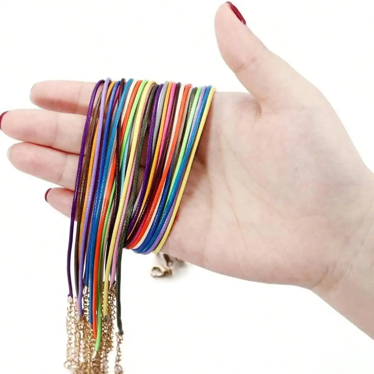 50 Pieces of Color Leather Rope Wax Rope Necklace Pendant Suitable for DIY Handmade Lobster Buckle Rope Jewelry Chain Accessorie thumbnail 6