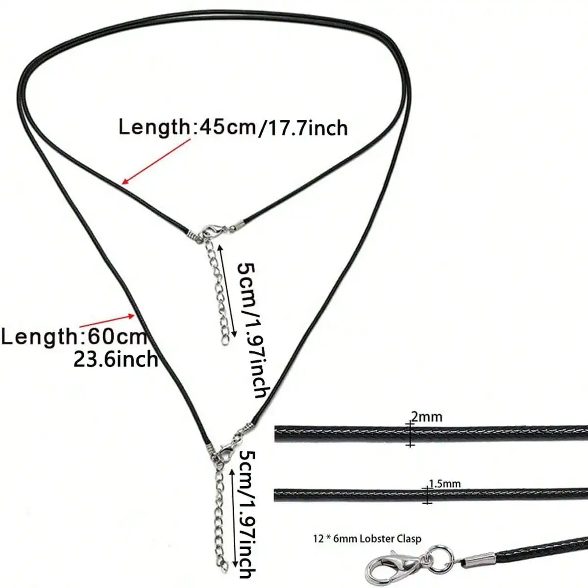 50 Pieces of Color Leather Rope Wax Rope Necklace Pendant Suitable for DIY Handmade Lobster Buckle Rope Jewelry Chain Accessorie thumbnail 5