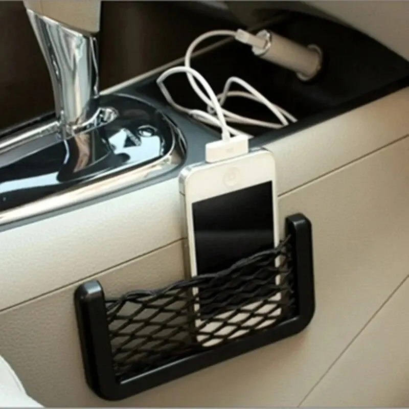 Auto Seat Side Interior Back Sundries Pocket Mesh Storage Bag Phone Net Pocket Holder Car Storage Bag Elastic Flexible Nets thumbnail 5