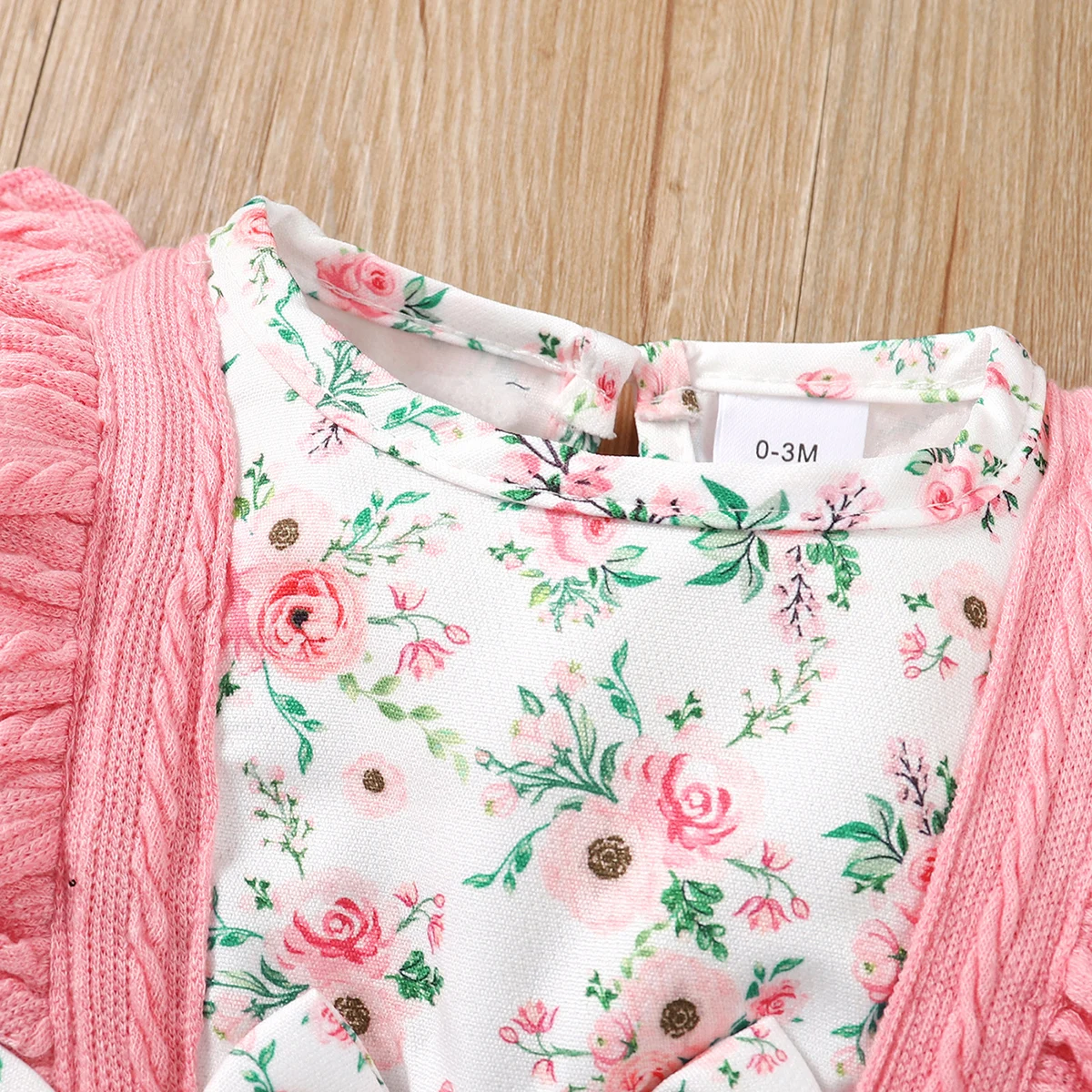 0-18 Months Newborn Baby Girl Romper Cute Floral Long Sleeve with Bow Bodysuit+Headband Infant Girl Spring&Autumn Jumpsuit thumbnail 2