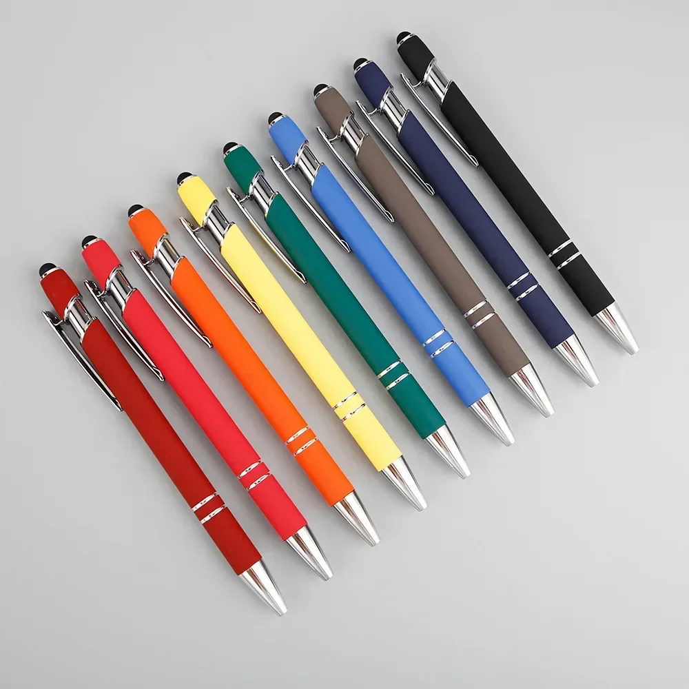 20-200 Pens Wholesale Metal Ballpoint Pen Touch Screen Pen Office School Advertising Pen Custom Logo Text Laser Engraving thumbnail 6