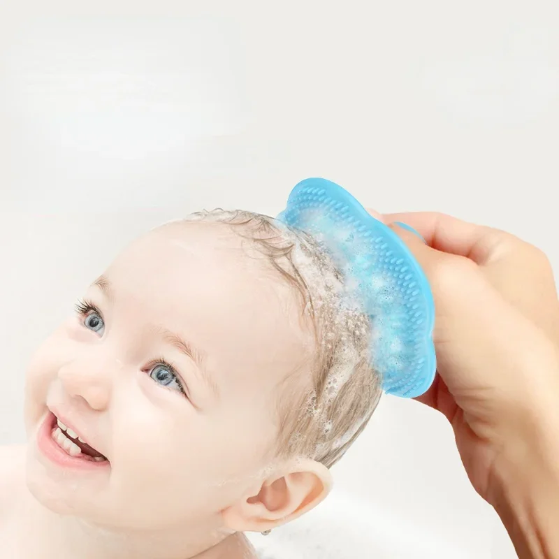 Baby Hair Brush Infant Fetal Head Fat Cleaning Brush Newborn Soft Hair Comb Silicone Head Massager for Baby Care Accessories thumbnail 2