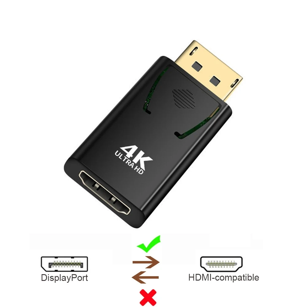 4K DisplayPort to HDMI-Compatible Adapter DP Male to Female HDMI-Compatible Converter 1080P Video for PC HDTV Laptop thumbnail 2