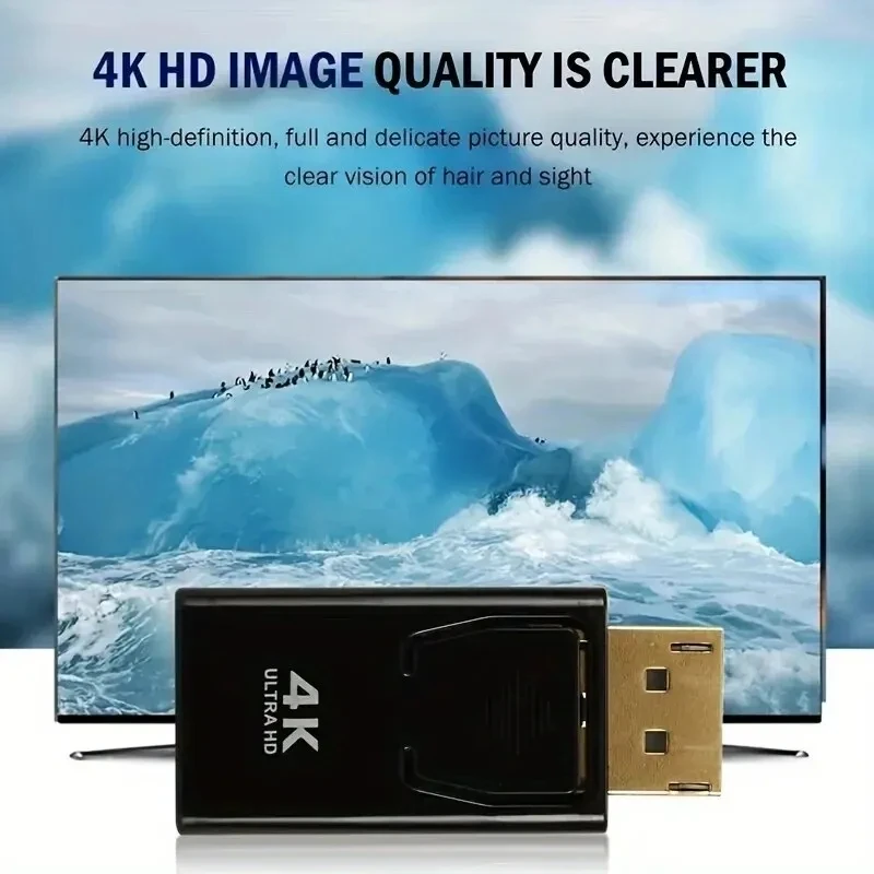 4K DisplayPort to HDMI-Compatible Adapter DP Male to Female HDMI-Compatible Converter 1080P Video for PC HDTV Laptop thumbnail 4