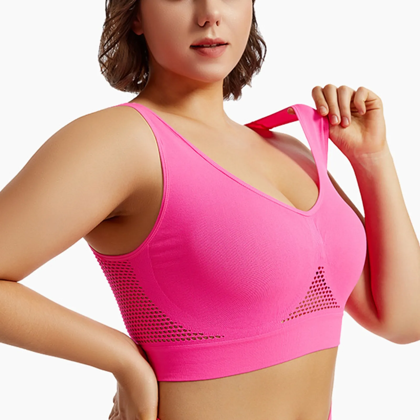 S-4XL Women Yoga Sport Bra Breathable Fitness Running Active Vest Padded Crop Tops Underwear gym Yoga top bras thumbnail 3