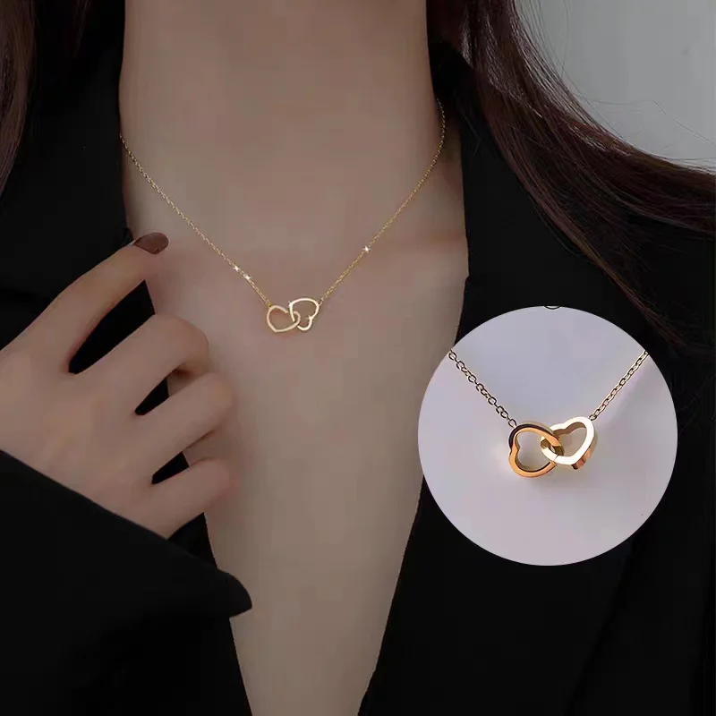 PolishedPlus Custom Names Heart Necklace Personalized Jewelry Rotating Rose Box Pendant Chain For Women Wife Valentine's Day thumbnail 2