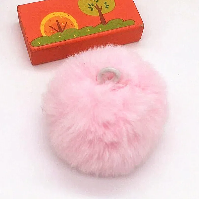 8cm Pompom Ball with Rubber Band Faux Rex Rabbit Fur Pompoms Ball DIY Handmade Keychain Clothing Hat Accessories Craft Supplies thumbnail 4