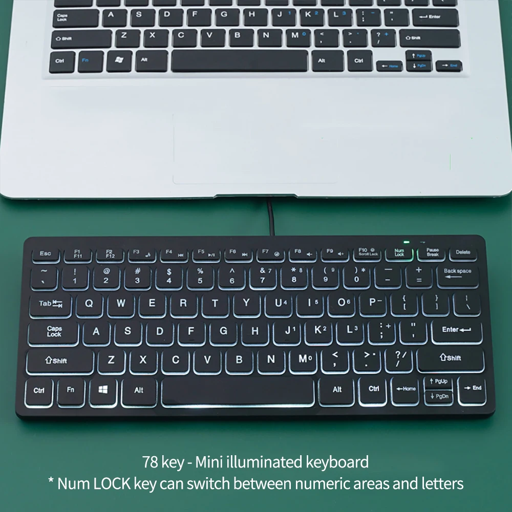 Portable Wired Keyboard Laptop Mini Keyboard Computer External Keyboard Computer Accessories thumbnail 3