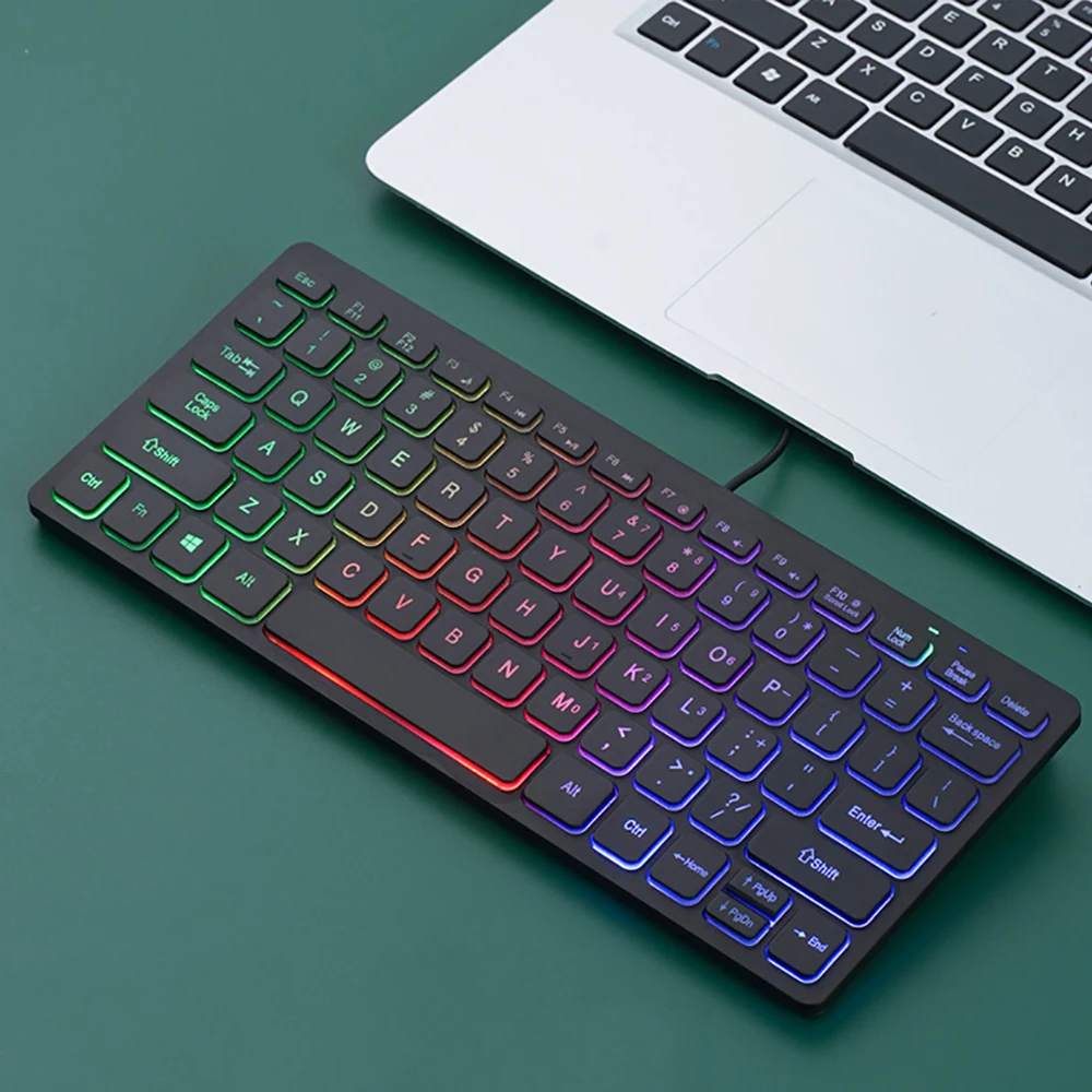 Portable Wired Keyboard Laptop Mini Keyboard Computer External Keyboard Computer Accessories thumbnail 2