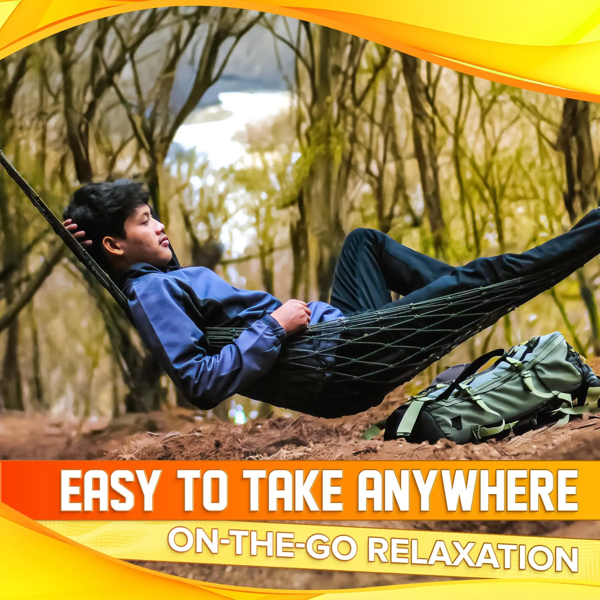 Nylon Mesh Hammock Single Person Hanging Sleeping Bed Swing Outdoor Camping Essentials Hammocks For Outside thumbnail 5
