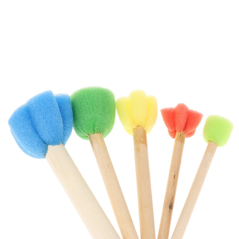 Kids Toddler Sponge Stamp Brush Kits Flower Drawing Toys For Children Paint Art thumbnail 2