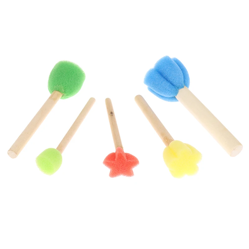 Kids Toddler Sponge Stamp Brush Kits Flower Drawing Toys For Children Paint Art thumbnail 5