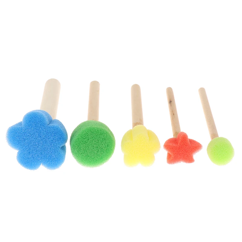 Kids Toddler Sponge Stamp Brush Kits Flower Drawing Toys For Children Paint Art thumbnail 3