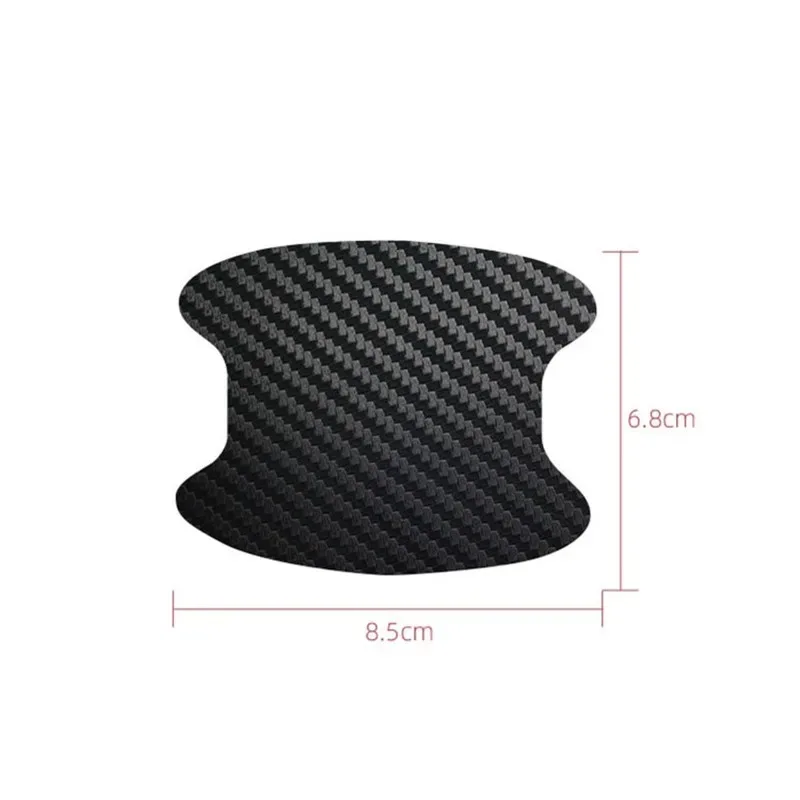 4 Pieces of Car Door Handle Protective Film, Carbon Fiber Stickers, Scratch Resistant Covers, Exterior Accessories, thumbnail 3
