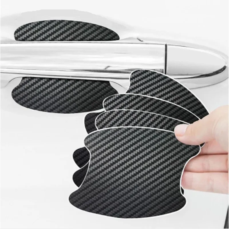 4 Pieces of Car Door Handle Protective Film, Carbon Fiber Stickers, Scratch Resistant Covers, Exterior Accessories, thumbnail 4