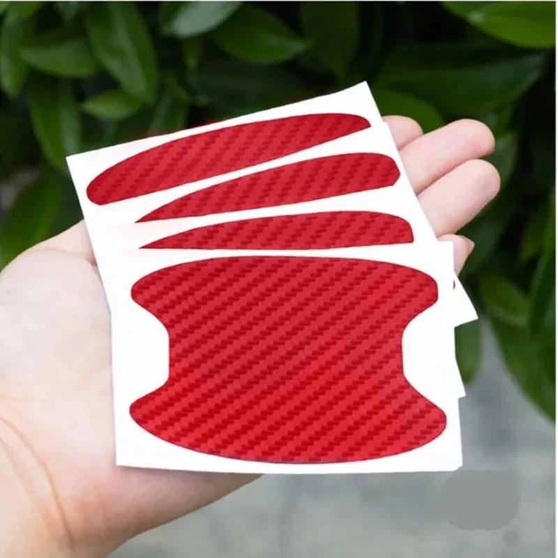 4 Pieces of Car Door Handle Protective Film, Carbon Fiber Stickers, Scratch Resistant Covers, Exterior Accessories, thumbnail 5