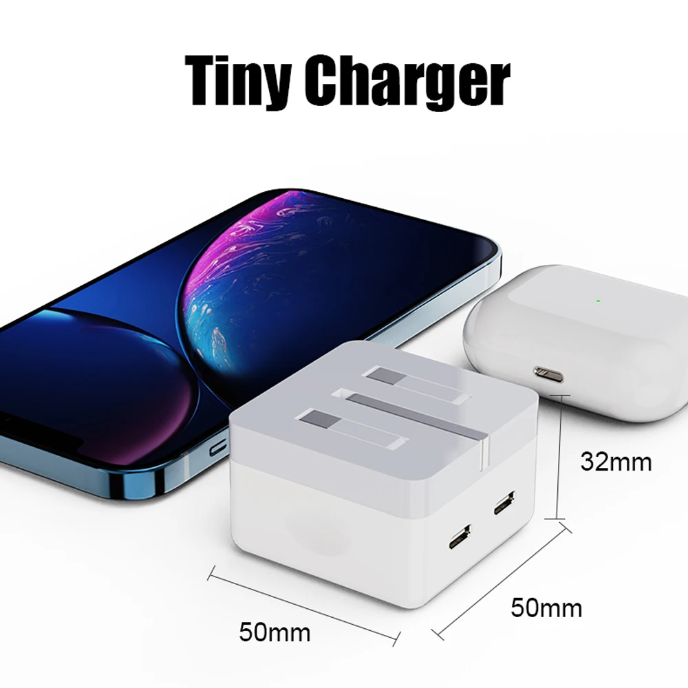 Foldabl Dual PD Fast Charger 35W Type C Phone Charger Adapter For iPhone 15 14 13 Samsung Xiaomi Quick Charge UK Plug USB Charge thumbnail 5
