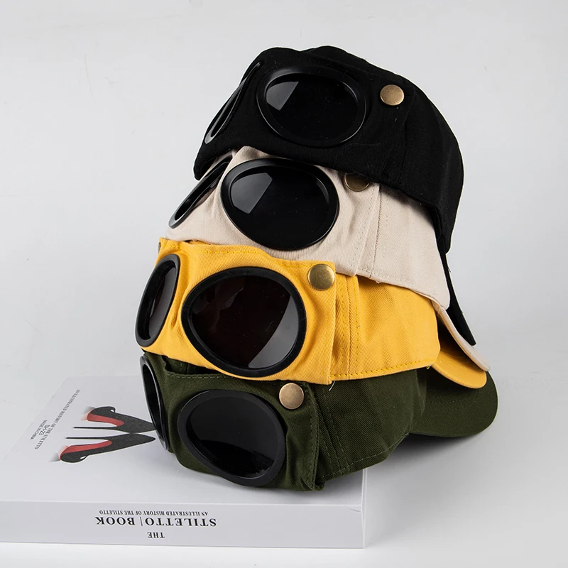 New Aviator Hat Summer Personality Glasses Baseball Cap Female Unisex Sunglasses Cap Male Cap Baseballcap Boys Cap thumbnail 2