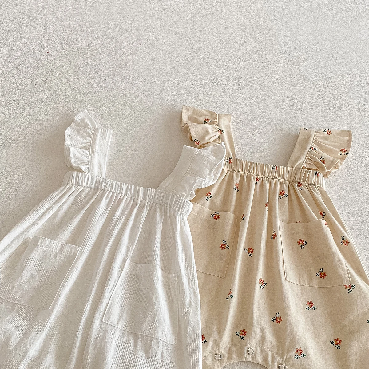 Baby Girls Jumpsuit Spring Summer Ruffles Lace Flroal Bodysuit for Toddler Clothing Elegant Kids Overalls Little Girls Rompers thumbnail 3