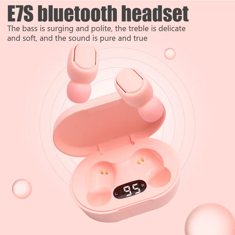 E7S TWS Fone Bluetooth Earphones 5.2 Wireless Headphones Noise Cancelling Earbuds with Mic Wireless Bluetooth Headset for Xiaomi thumbnail 3