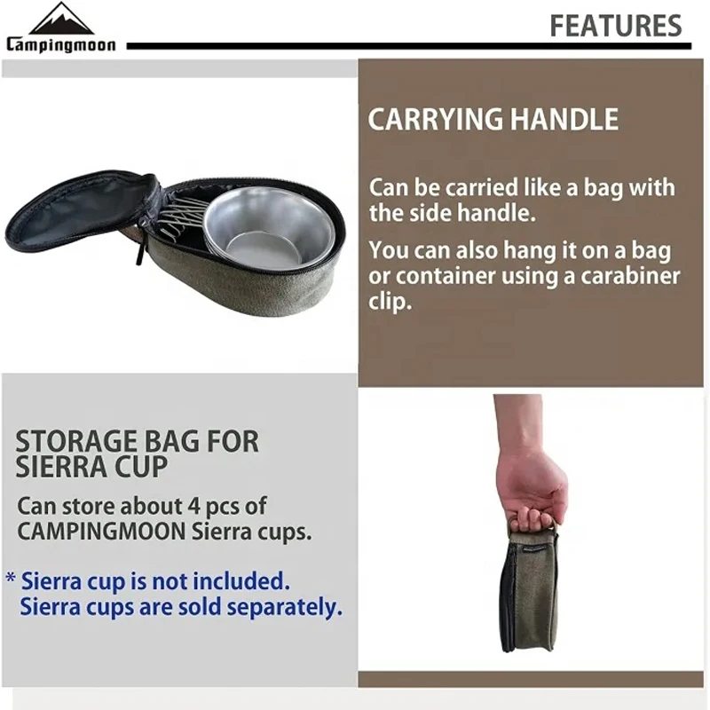 CAMPINGMOON 21*15*9cm Outdoor Camping Supplies Canvas Mini Bags Custom Pear Shape Box  Lunch Food Delivery Bag thumbnail 5