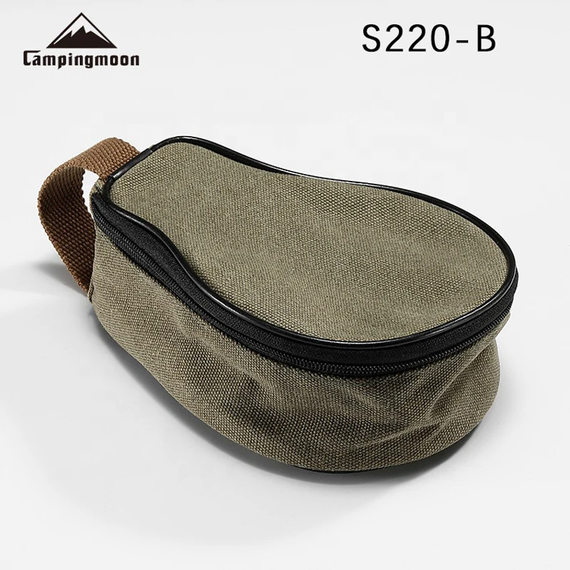 CAMPINGMOON 21*15*9cm Outdoor Camping Supplies Canvas Mini Bags Custom Pear Shape Box  Lunch Food Delivery Bag thumbnail 4