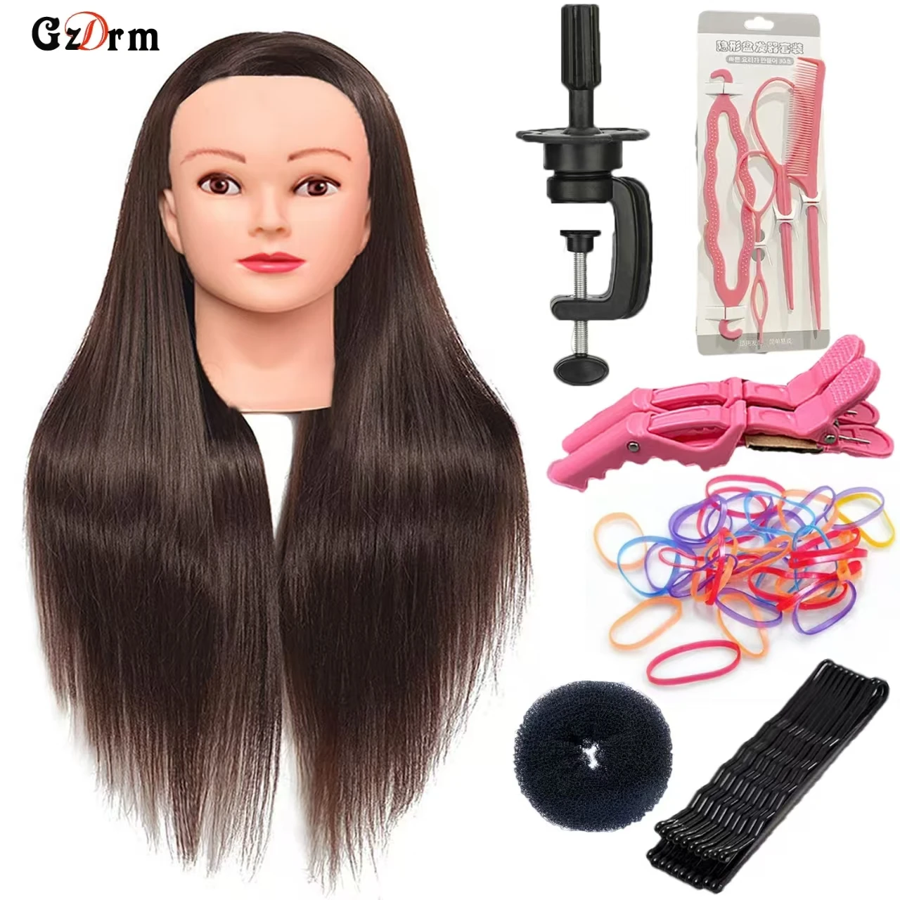 Mannequin Head Training Head For Braid Hairdressing 100% High Temperature Fiber Female Mannequin Training Doll Head thumbnail 2