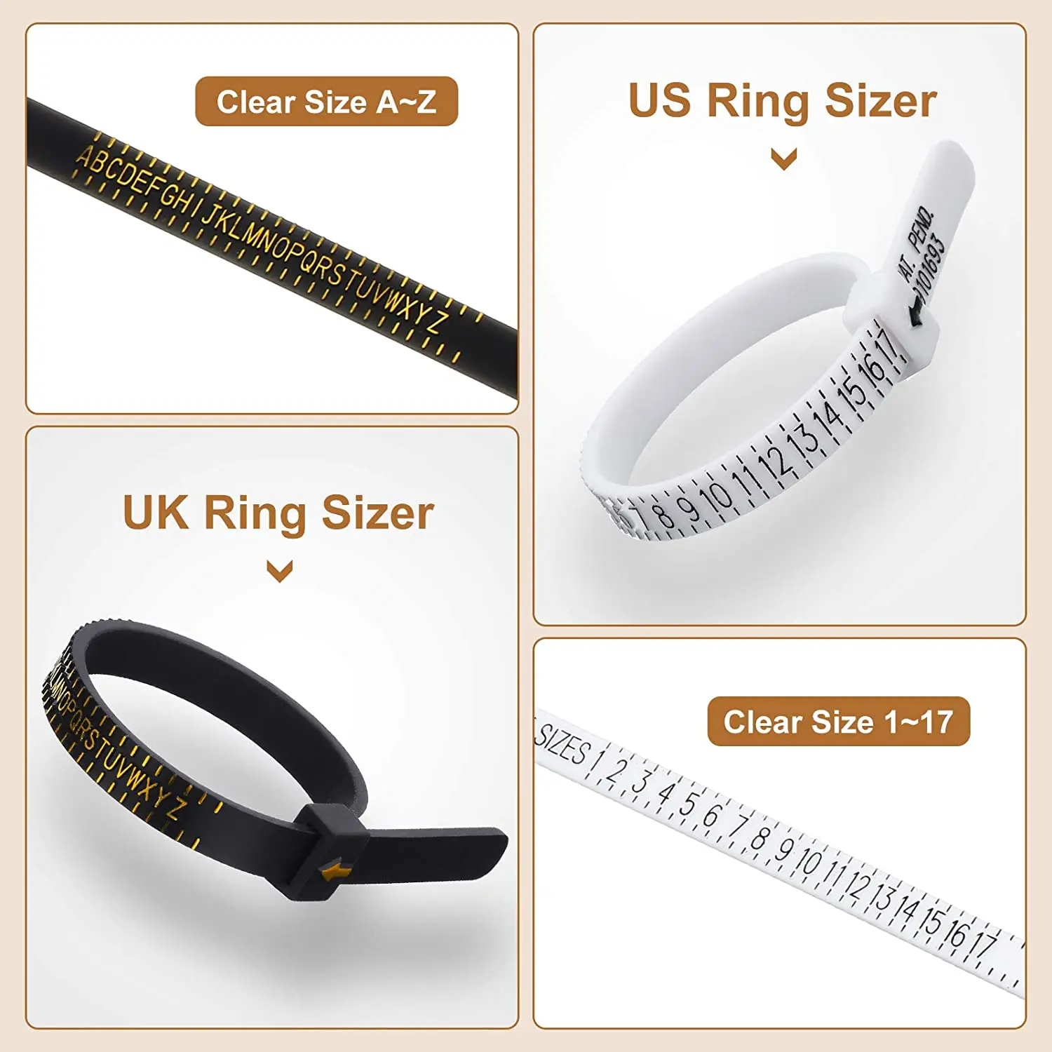 11 Pieces Of US UK Ring Mandrel Sets Size 1-13 With Half Ring Size Measuring Instrument Jewelry Repair Measuring Tools Kit thumbnail 4